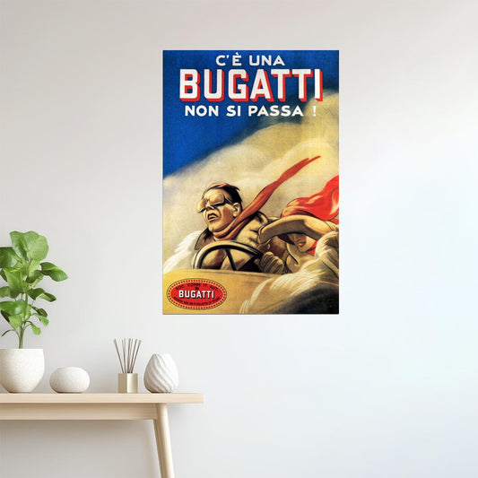 UNA NON SI PASSA CAN'T PASS FAST CAR COUPLE ITALY VINTAGE POSTER