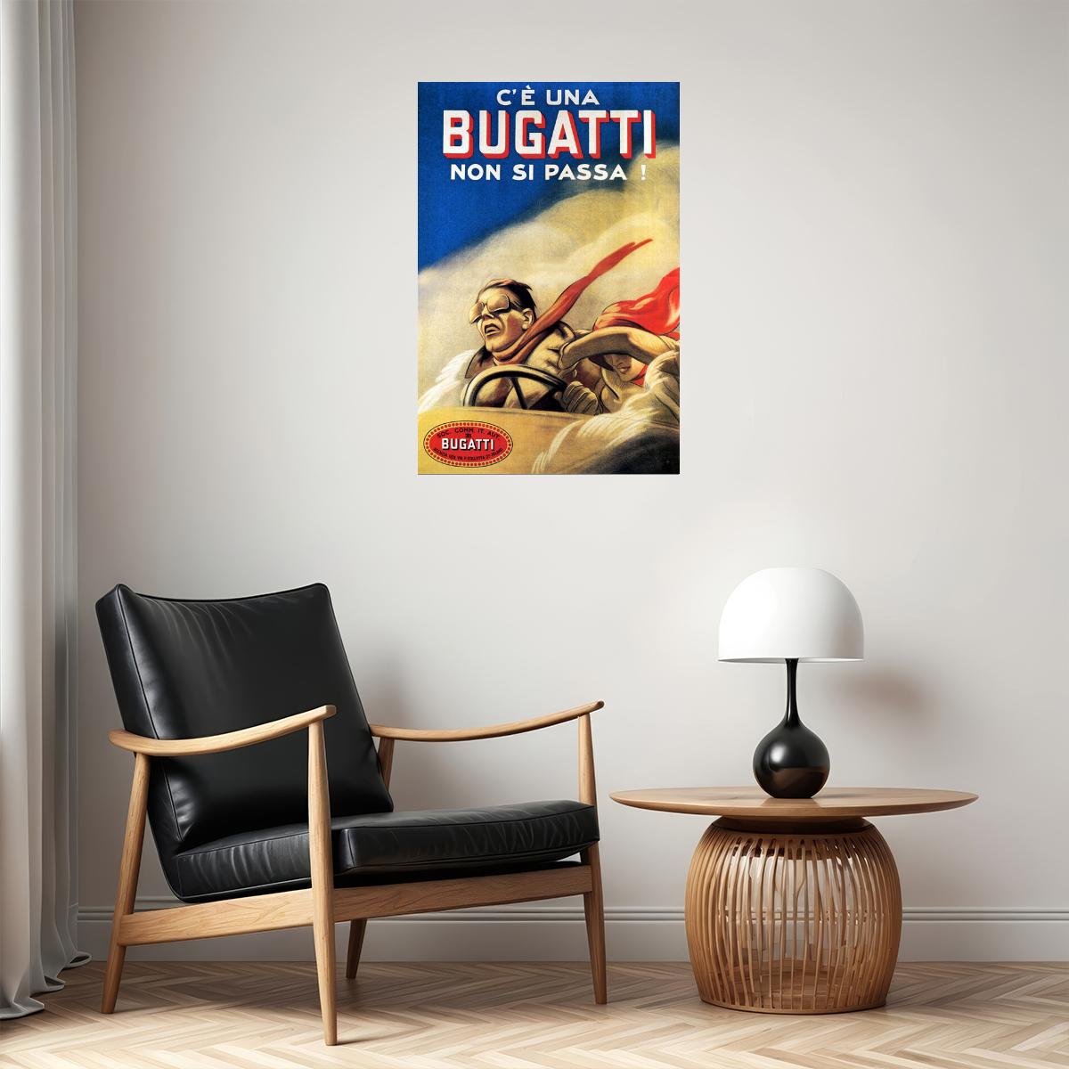 UNA NON SI PASSA CAN'T PASS FAST CAR COUPLE ITALY VINTAGE POSTER