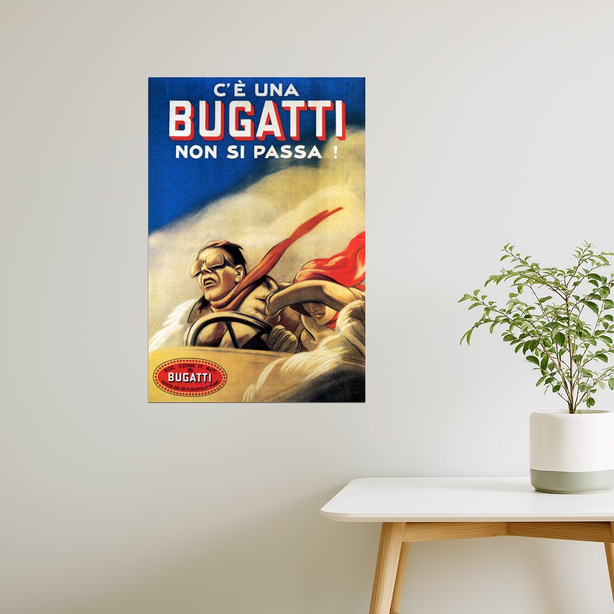 UNA NON SI PASSA CAN'T PASS FAST CAR COUPLE ITALY VINTAGE POSTER