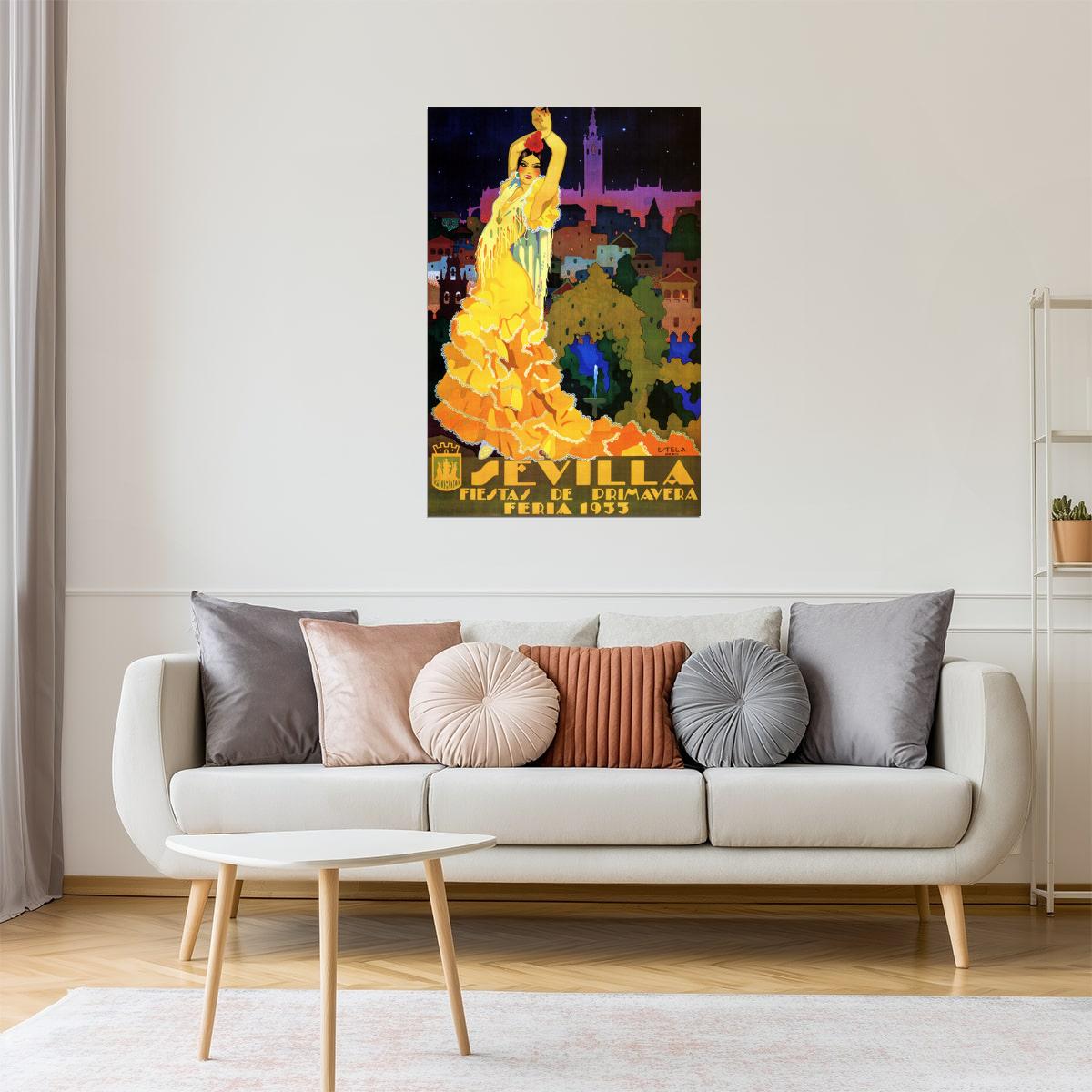 SPAIN 1933 SEVILLA FIESTA PRIMAVERA FLAMENCO SPANISH VINTAGE POSTER