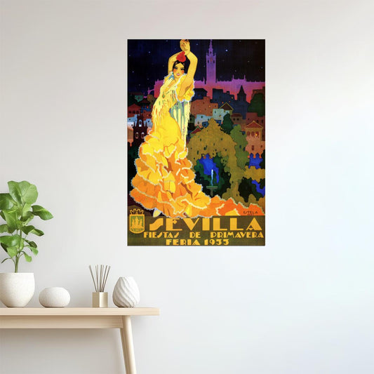 SPAIN 1933 SEVILLA FIESTA PRIMAVERA FLAMENCO SPANISH VINTAGE POSTER