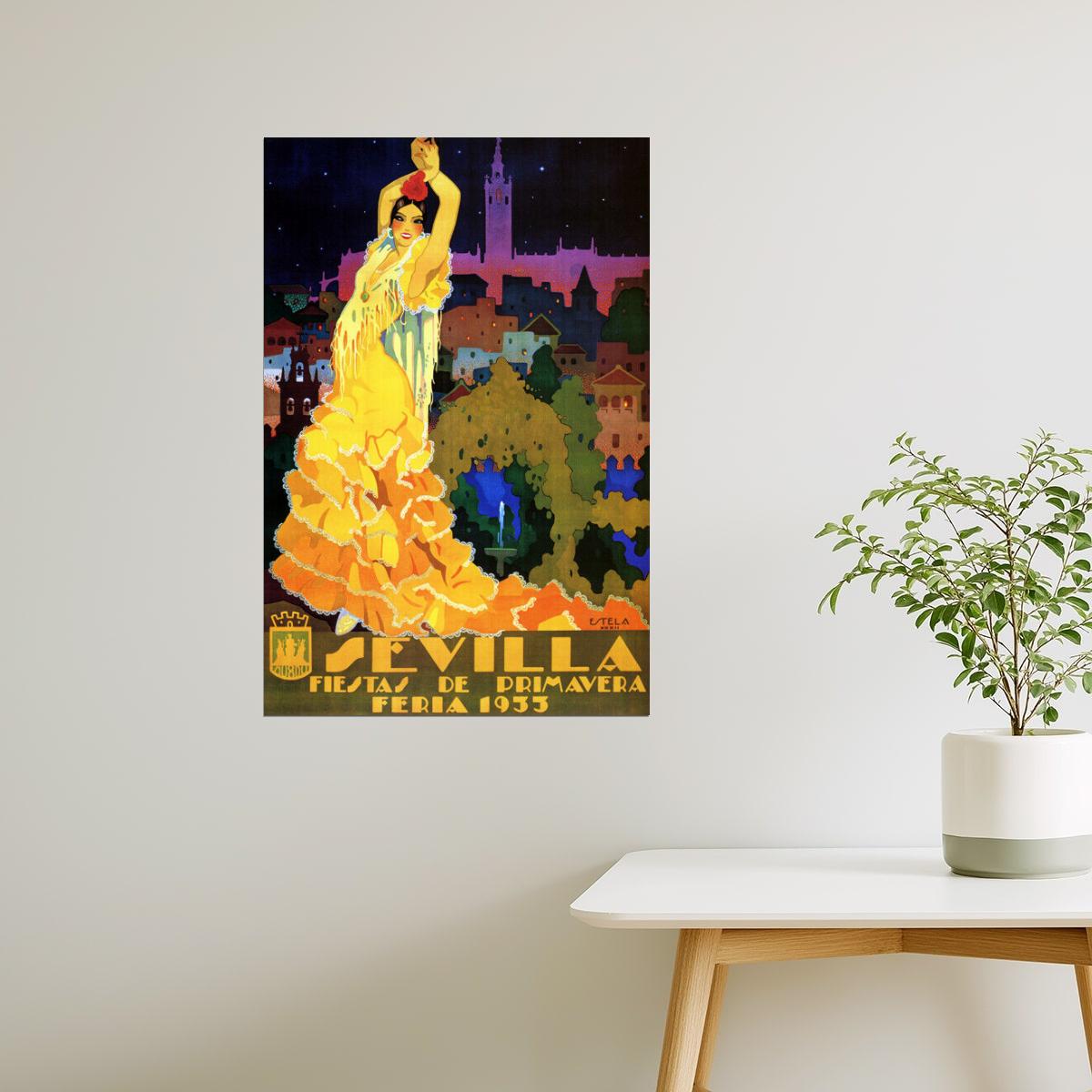 SPAIN 1933 SEVILLA FIESTA PRIMAVERA FLAMENCO SPANISH VINTAGE POSTER