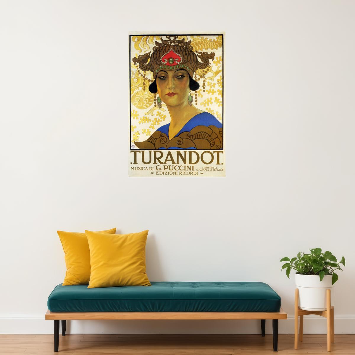 TURANDOT THEATER SHOW OPERA MUSIC BY PUCCINI ITALY ITALIA VINTAGE POSTER
