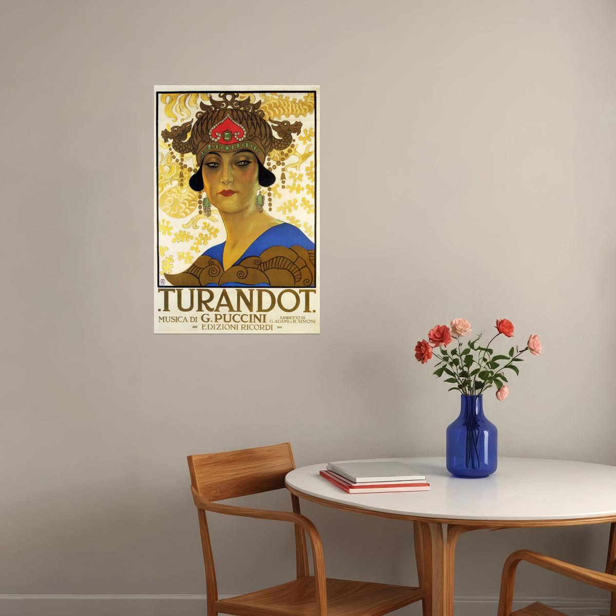 TURANDOT THEATER SHOW OPERA MUSIC BY PUCCINI ITALY ITALIA VINTAGE POSTER