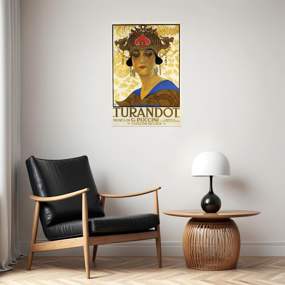 TURANDOT THEATER SHOW OPERA MUSIC BY PUCCINI ITALY ITALIA VINTAGE POSTER