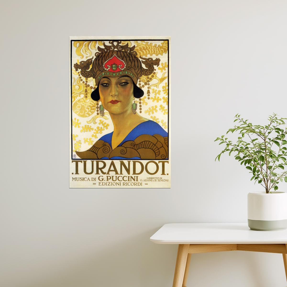TURANDOT THEATER SHOW OPERA MUSIC BY PUCCINI ITALY ITALIA VINTAGE POSTER