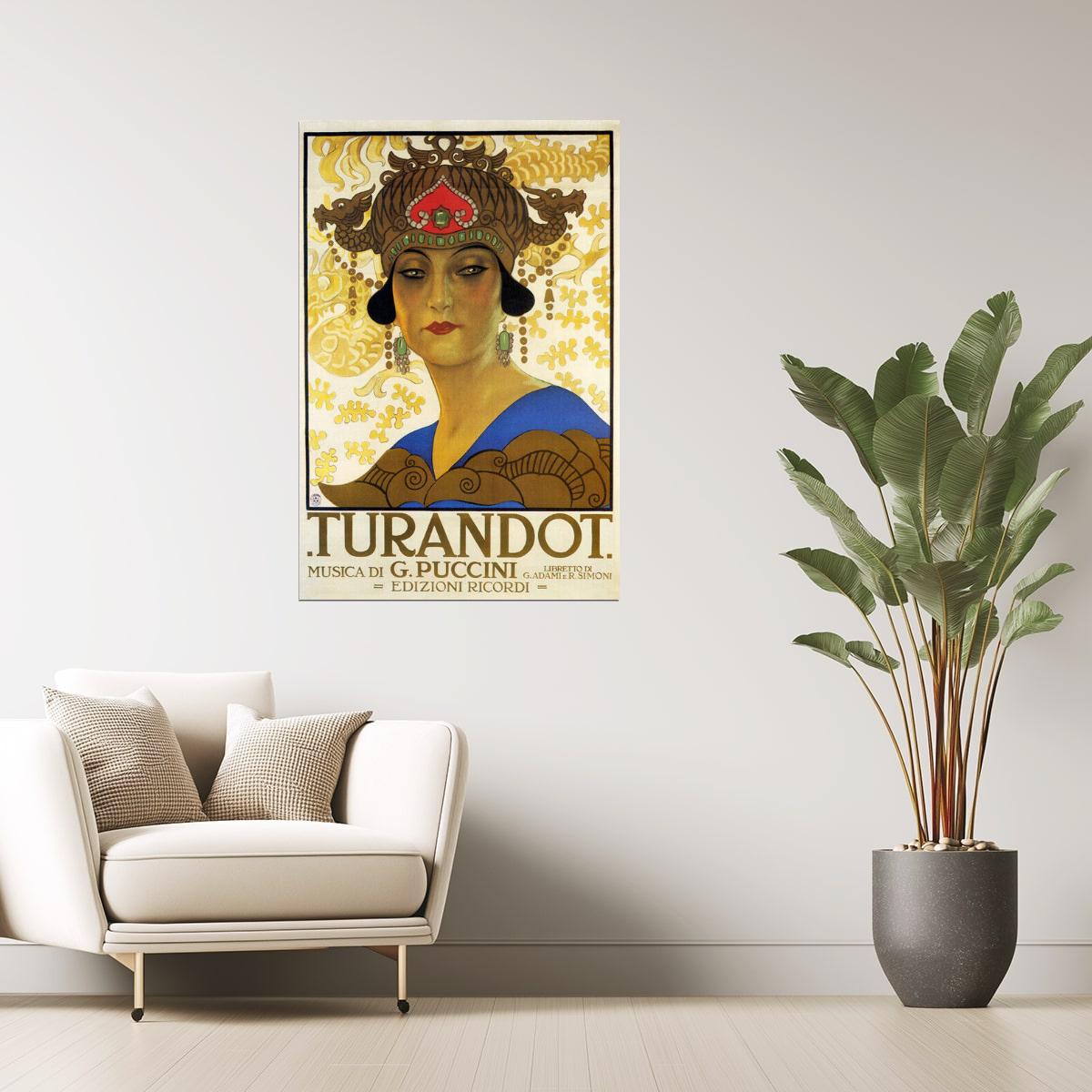 TURANDOT THEATER SHOW OPERA MUSIC BY PUCCINI ITALY ITALIA VINTAGE POSTER