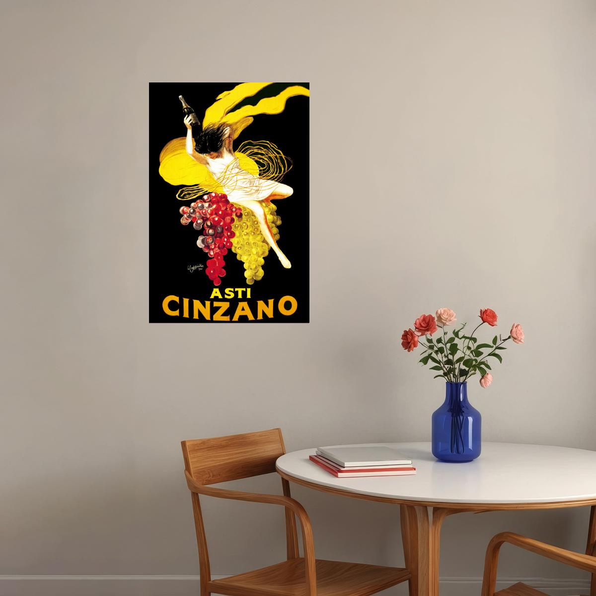 ASTI CINZANO WINE WOMAN GRAPE DRINK ALCOHOL ITALY CAPPIELLO VINTAGE POSTER