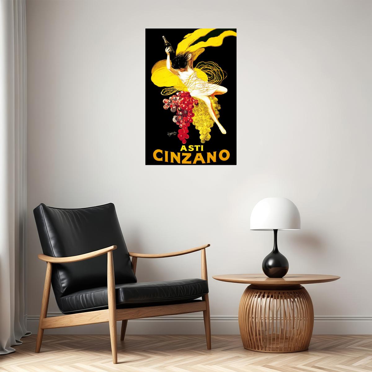 ASTI CINZANO WINE WOMAN GRAPE DRINK ALCOHOL ITALY CAPPIELLO VINTAGE POSTER