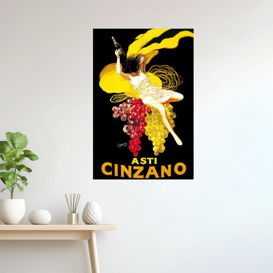 ASTI CINZANO WINE WOMAN GRAPE DRINK ALCOHOL ITALY CAPPIELLO VINTAGE POSTER