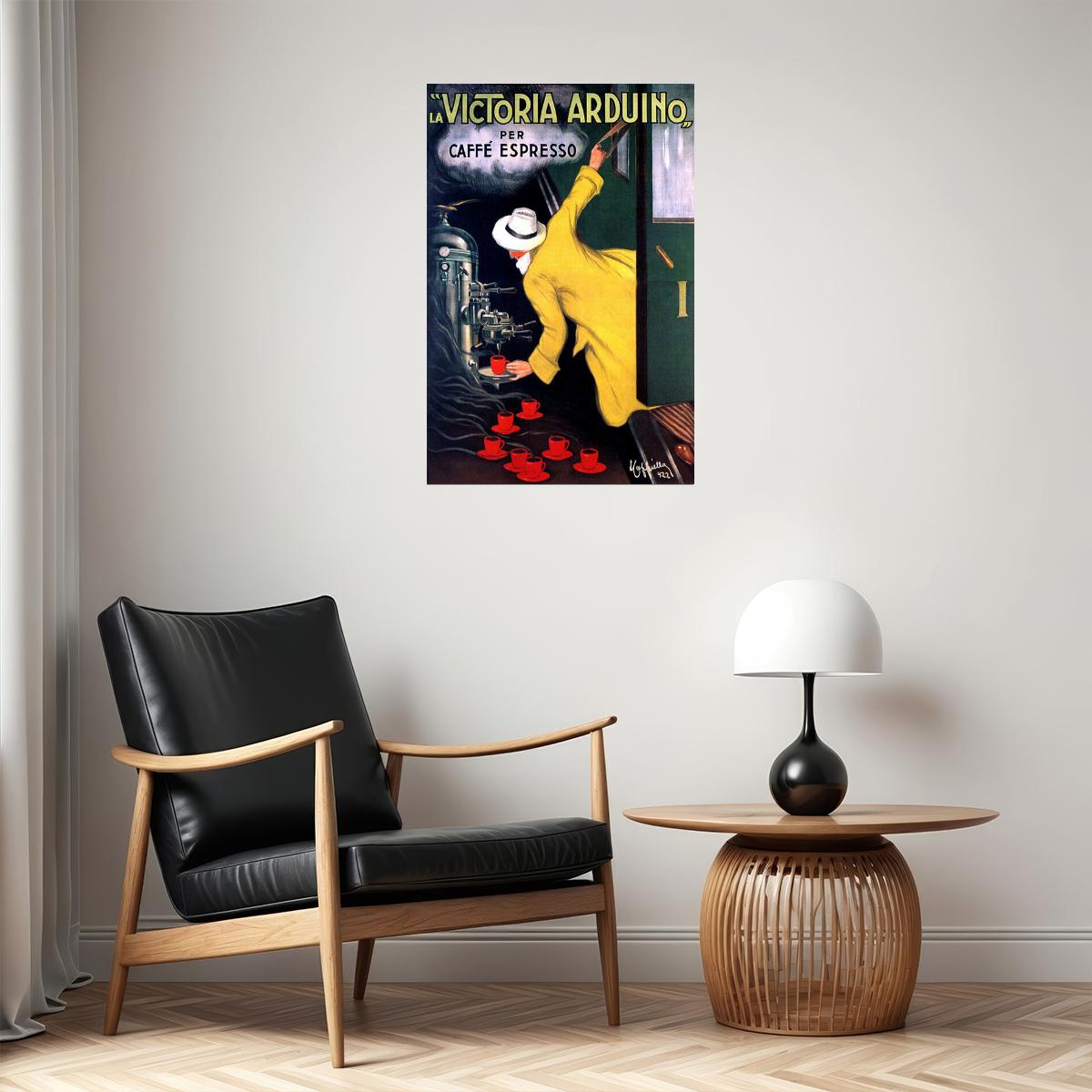 VICTORIA ARDUINO CAFFE ESPRESSO COFFE MACHINE ITALY TRAIN VINTAGE POSTER