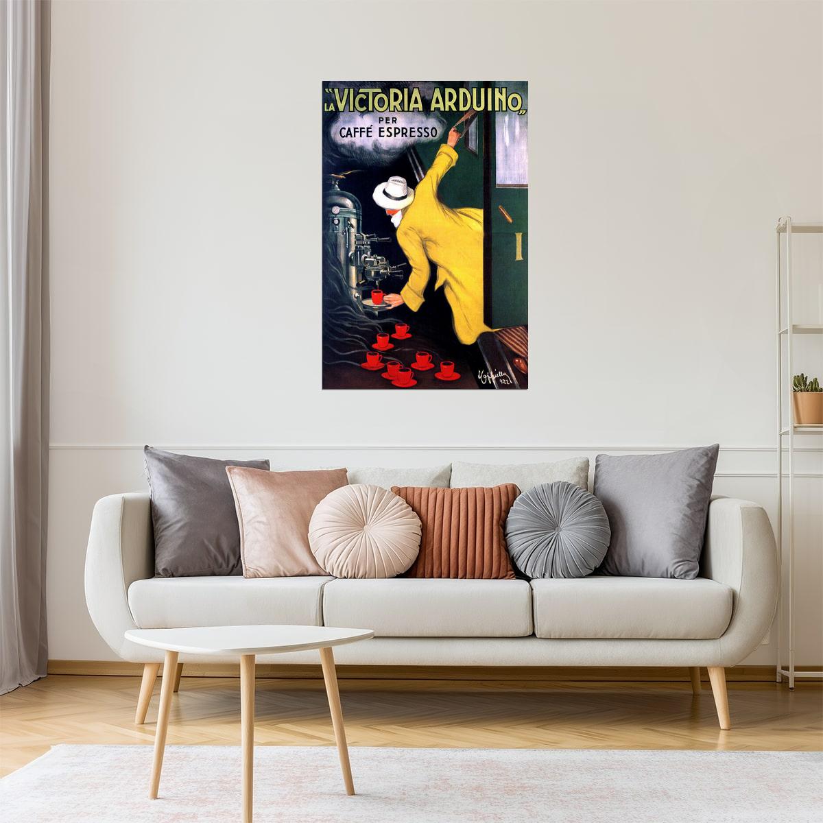 VICTORIA ARDUINO CAFFE ESPRESSO COFFE MACHINE ITALY TRAIN VINTAGE POSTER
