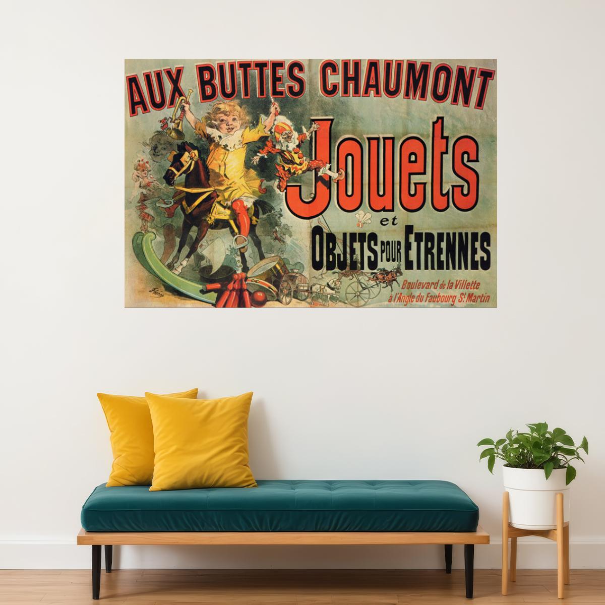 AUX BUTTES CHAUMONT JOUETS GIRL HORSE TOYS FRIENDS FRENCH VINTAGE POSTER