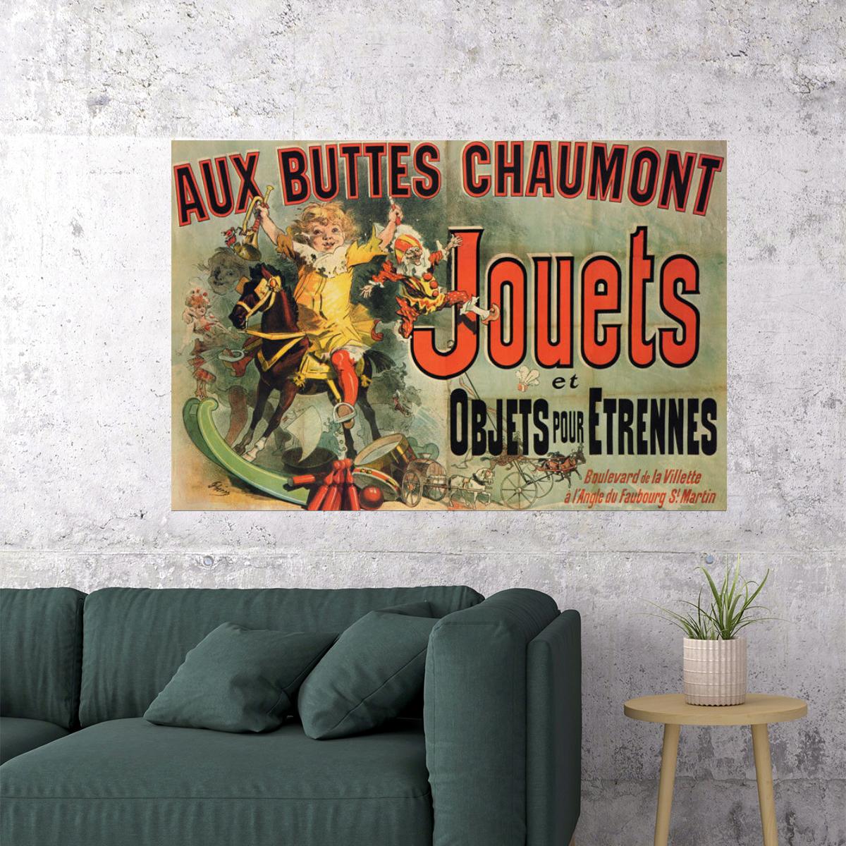 AUX BUTTES CHAUMONT JOUETS GIRL HORSE TOYS FRIENDS FRENCH VINTAGE POSTER