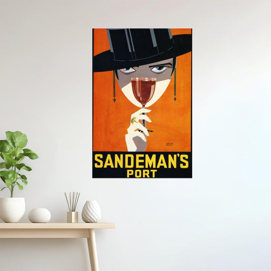 SANDEMAN PORT GIRL PORTUGUESE WINE EUROPE PORTUGAL TRAVEL VINTAGE POSTER