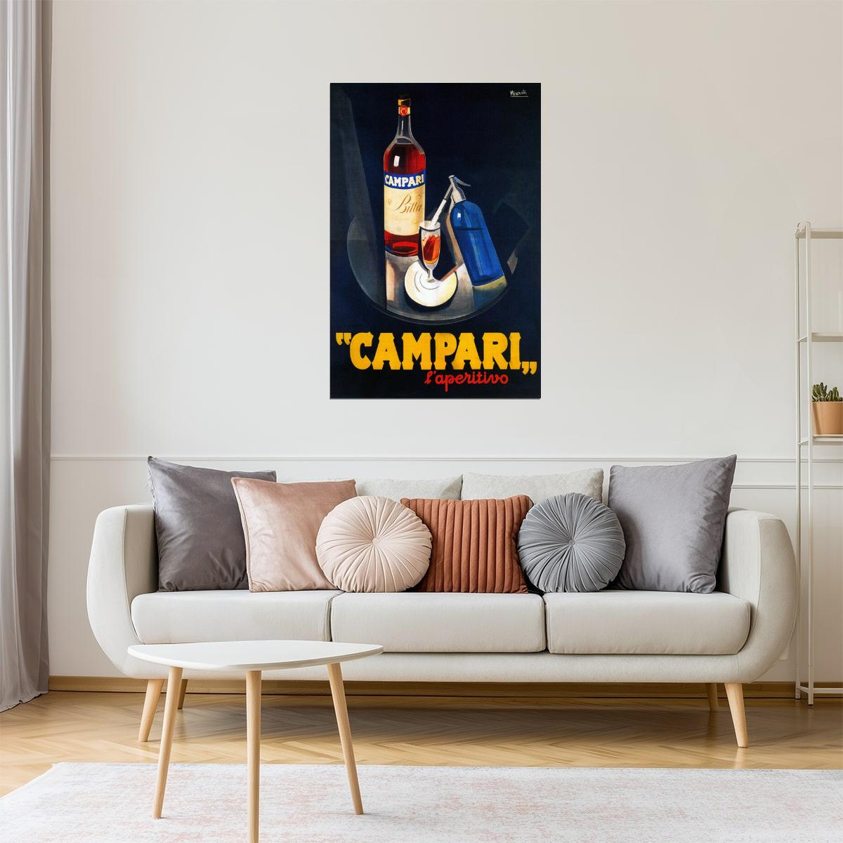 ITALY CAMPARI LIQUOR DRINK ITALIA ALCOHOLIC LIQUOR APERITIF VINTAGE POSTER