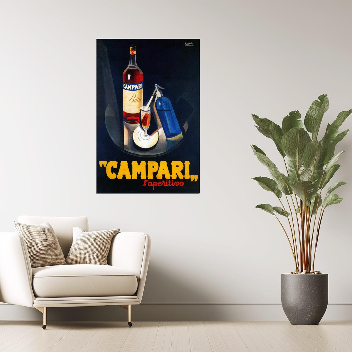 ITALY CAMPARI LIQUOR DRINK ITALIA ALCOHOLIC LIQUOR APERITIF VINTAGE POSTER
