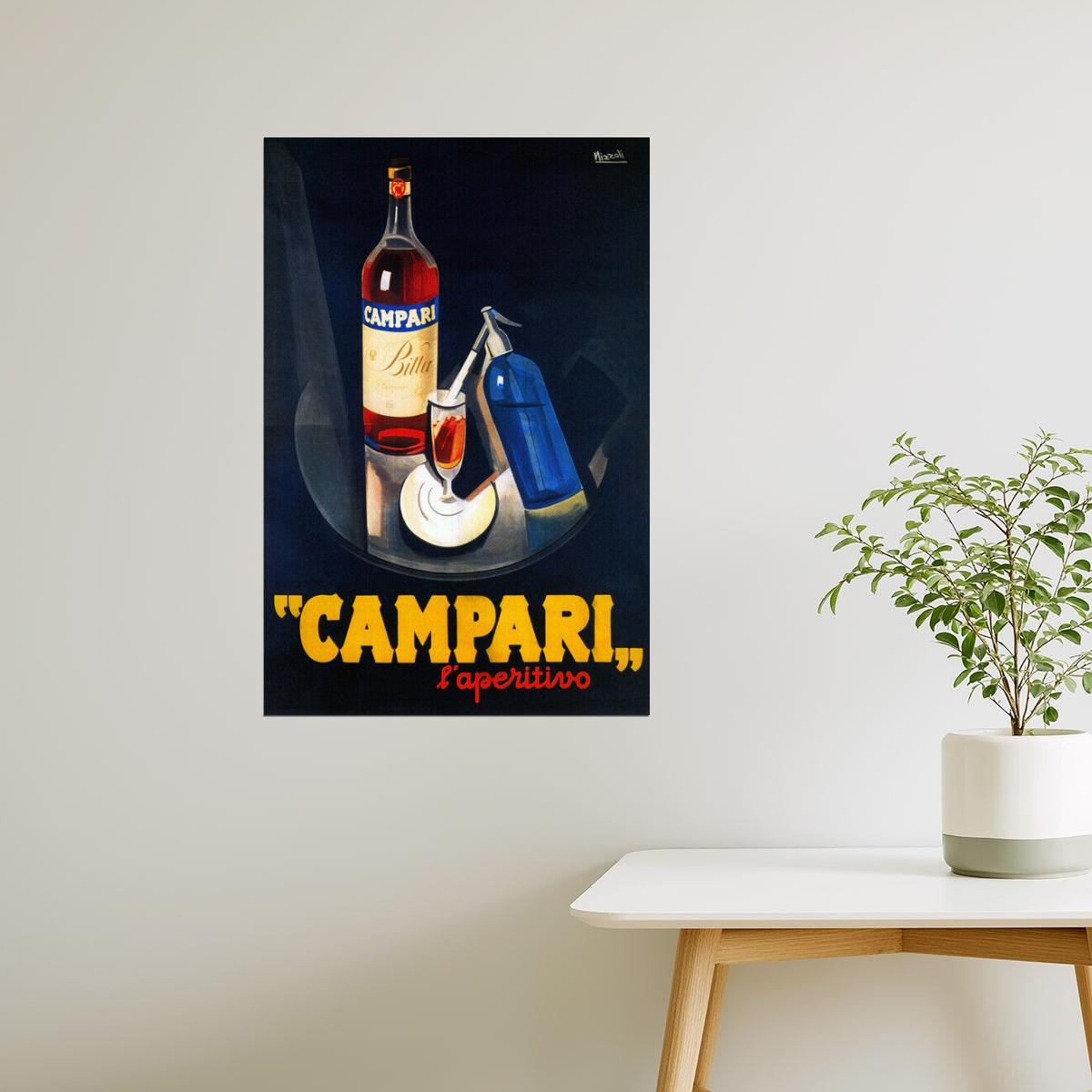 ITALY CAMPARI LIQUOR DRINK ITALIA ALCOHOLIC LIQUOR APERITIF VINTAGE POSTER