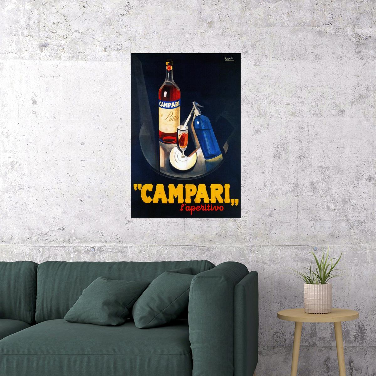 ITALY CAMPARI LIQUOR DRINK ITALIA ALCOHOLIC LIQUOR APERITIF VINTAGE POSTER