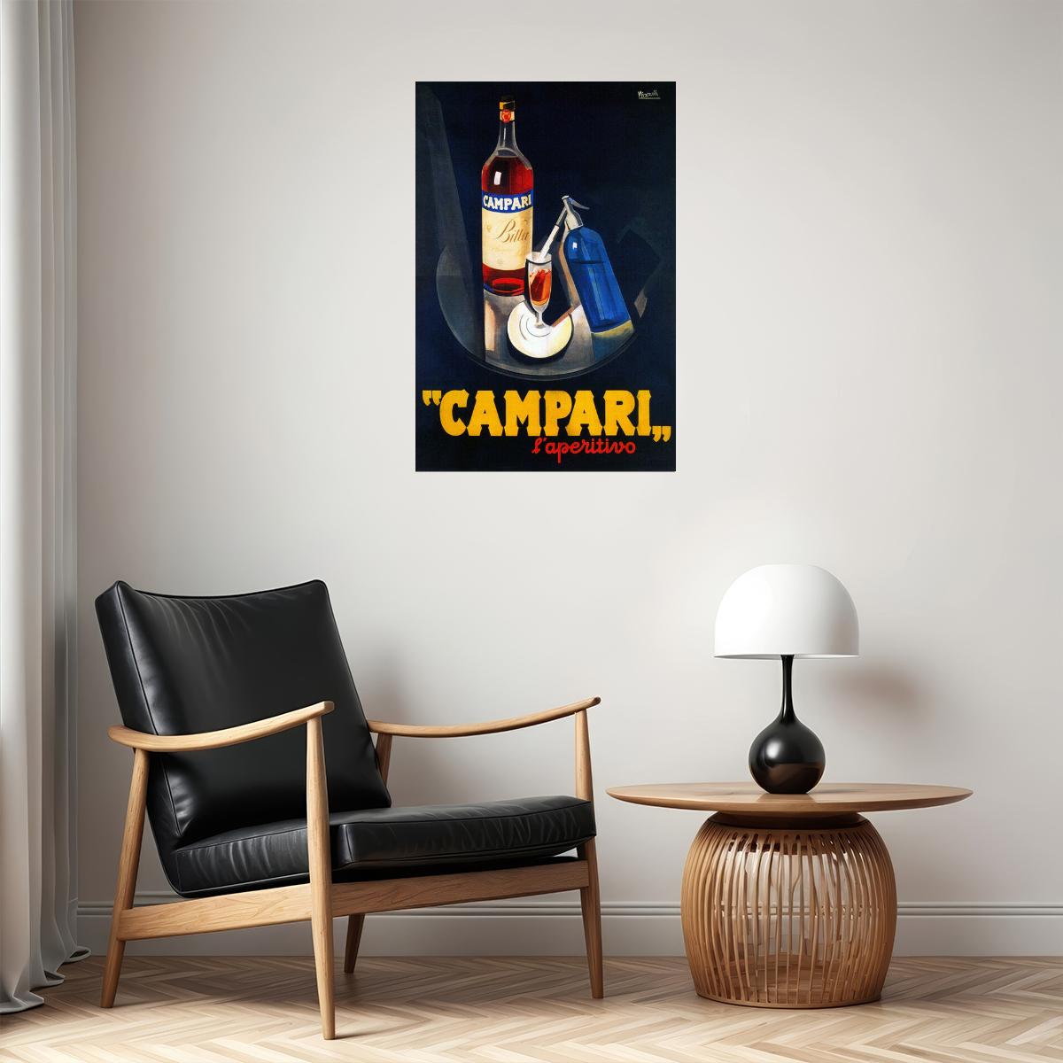ITALY CAMPARI LIQUOR DRINK ITALIA ALCOHOLIC LIQUOR APERITIF VINTAGE POSTER
