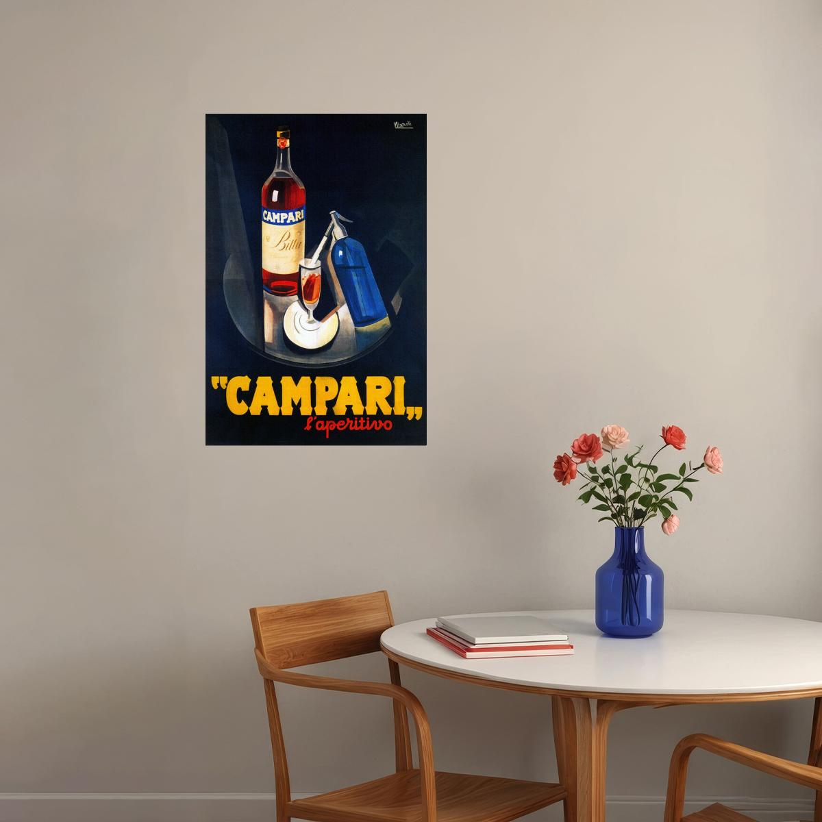 ITALY CAMPARI LIQUOR DRINK ITALIA ALCOHOLIC LIQUOR APERITIF VINTAGE POSTER
