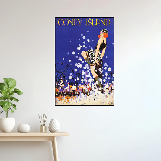 CONEY ISLAND LUNA PARK BROOKLYN NEW YORK MANHATTAN BEACH VINTAGE POSTER