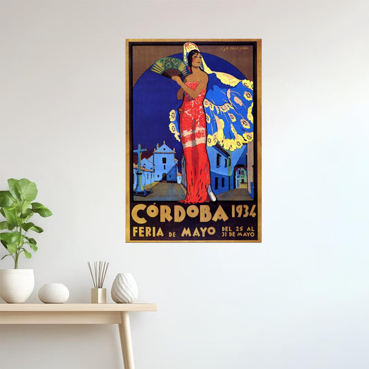 1934 CORDOBA SPAIN FLAMENCO SPANISH DANCE TRAVEL TOURISM VINTAGE POSTER