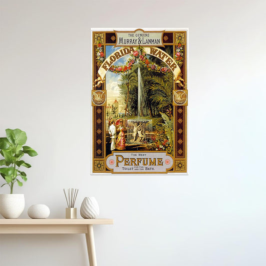 FLORIDA WATER THE GENUINE MURRAY & LANMAN PERFUME FOUNTAIN VINTAGE POSTER