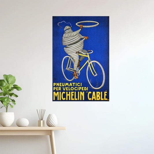 ITALY MICHELIN PNEUMATICI TIRES FOR CYCLES BICYCLE BIKE VINTAGE POSTER
