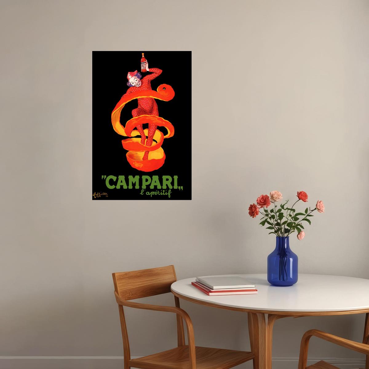 CAMPARI APERITIF ORANGE PEEL CLOWN DRINK ITALY CAPPIELLO VINTAGE POSTER
