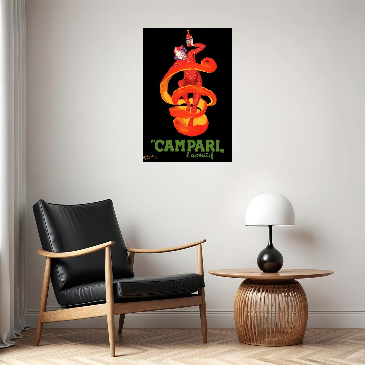 CAMPARI APERITIF ORANGE PEEL CLOWN DRINK ITALY CAPPIELLO VINTAGE POSTER