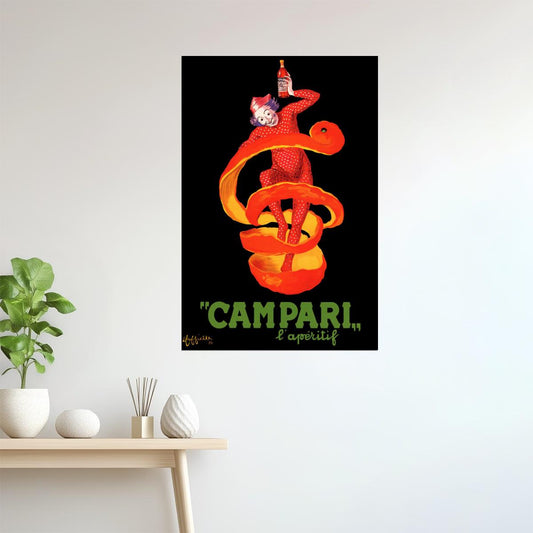 CAMPARI APERITIF ORANGE PEEL CLOWN DRINK ITALY CAPPIELLO VINTAGE POSTER