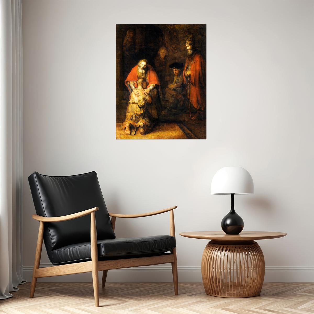 RETURN OF THE PRODIGAL SON RELIGION PAINTING BY REMBRANDT POSTER