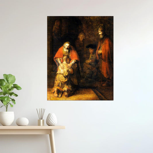 RETURN OF THE PRODIGAL SON RELIGION PAINTING BY REMBRANDT POSTER