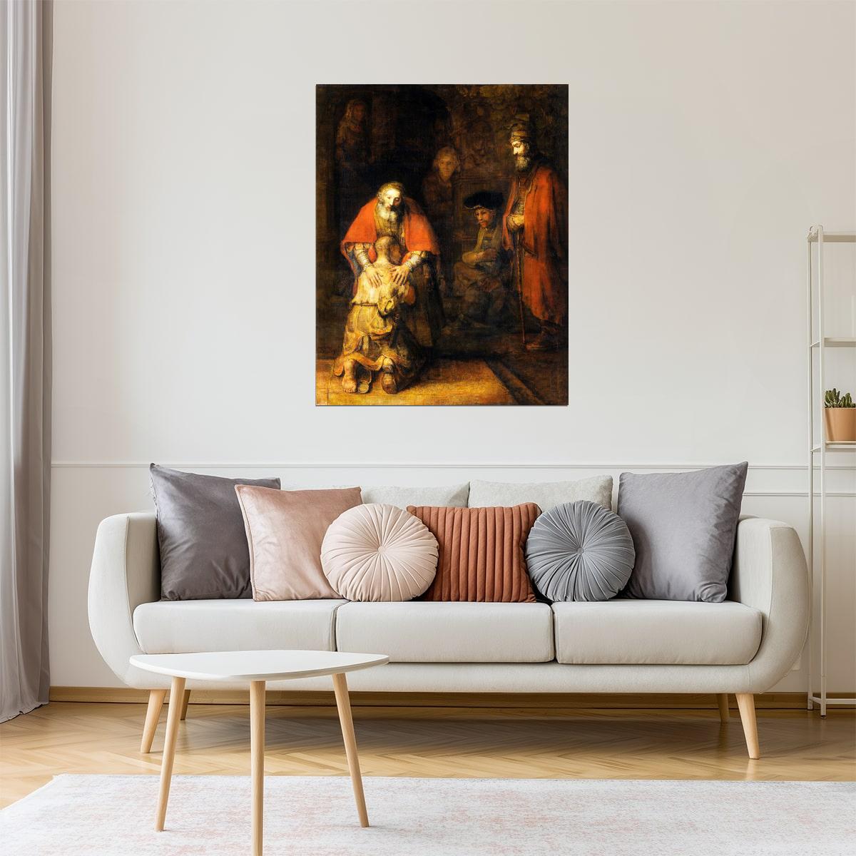 RETURN OF THE PRODIGAL SON RELIGION PAINTING BY REMBRANDT POSTER
