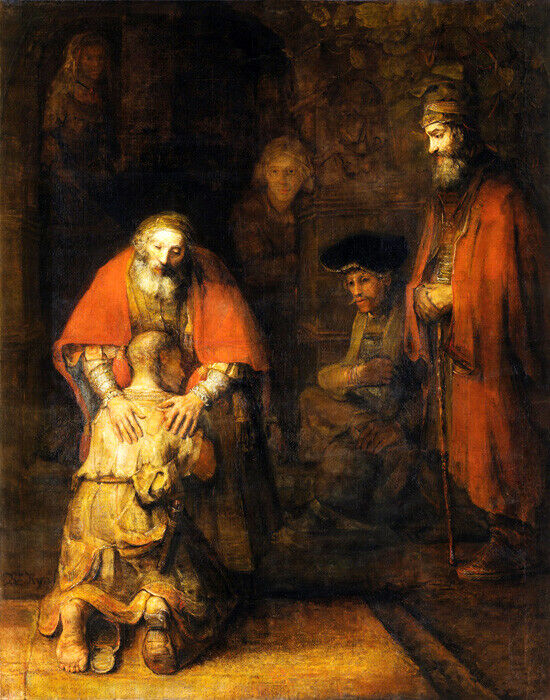 RETURN OF THE PRODIGAL SON RELIGION PAINTING BY REMBRANDT POSTER