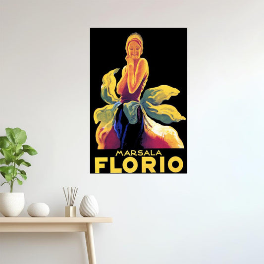 MARSALA FLORIO DRINK ALCOHOL ITALIAN GIRL ITALY CAPPIELLO VINTAGE POSTER