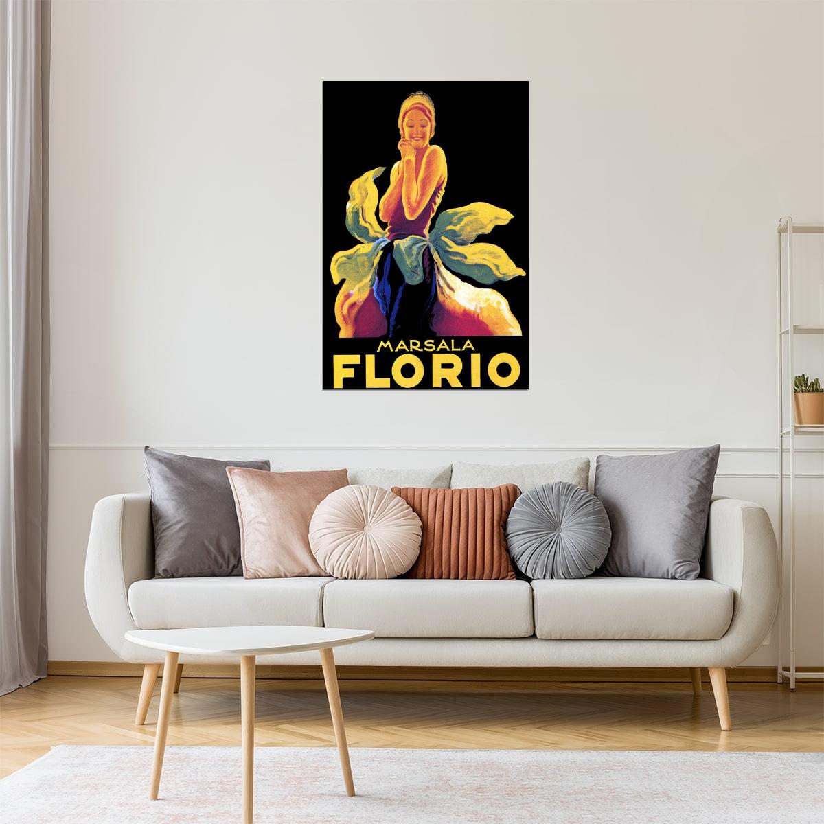 MARSALA FLORIO DRINK ALCOHOL ITALIAN GIRL ITALY CAPPIELLO VINTAGE POSTER