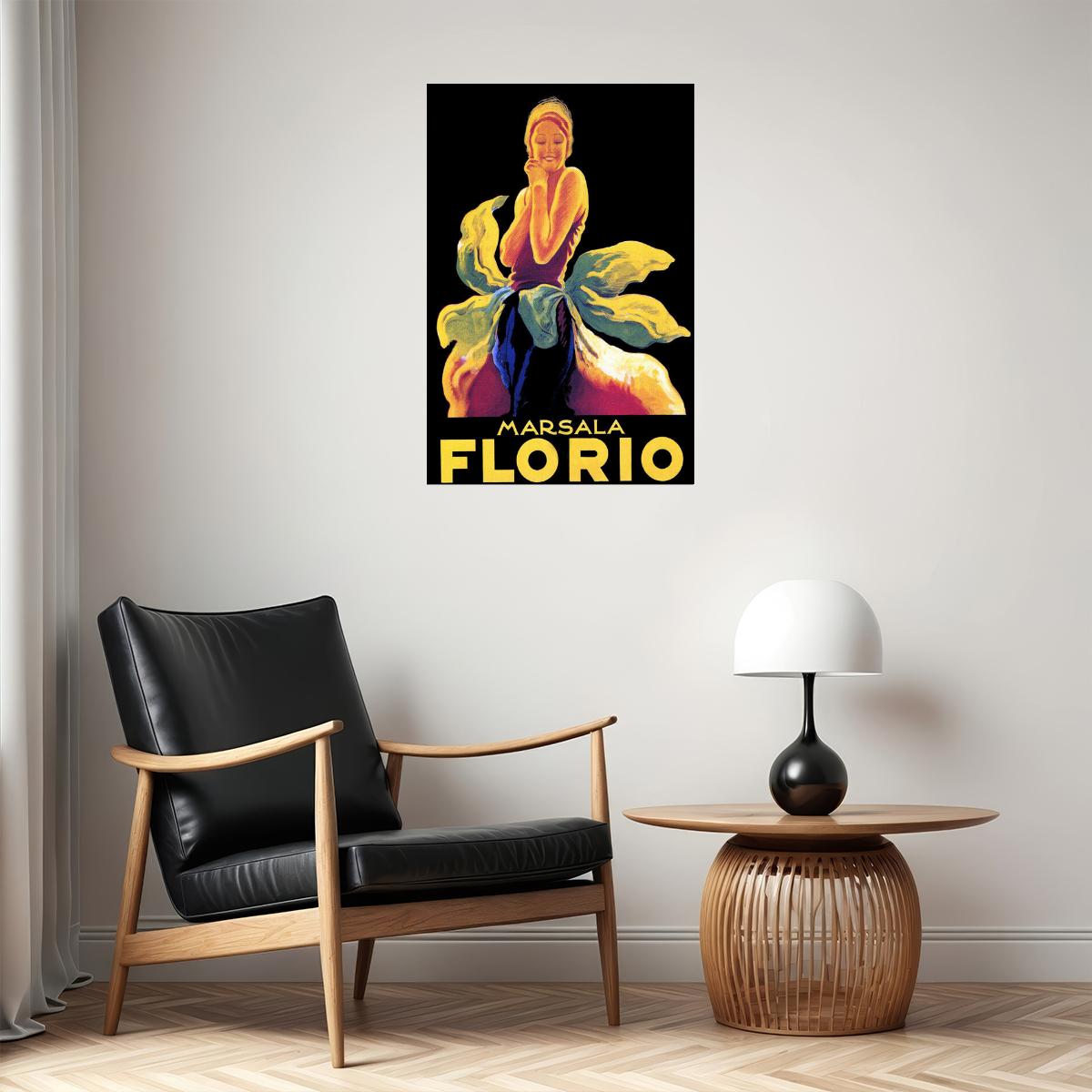 MARSALA FLORIO DRINK ALCOHOL ITALIAN GIRL ITALY CAPPIELLO VINTAGE POSTER