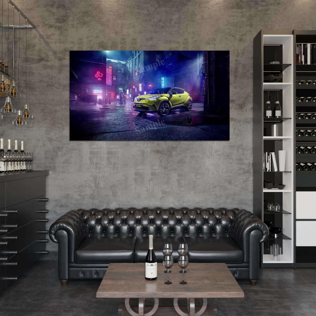 C Hr Neon Lime Powered By Jbl 2019 High Res HD HQ Car Posters Home Decor Aesthetic Garage Man Cave For Men Boys Wall Art Poster