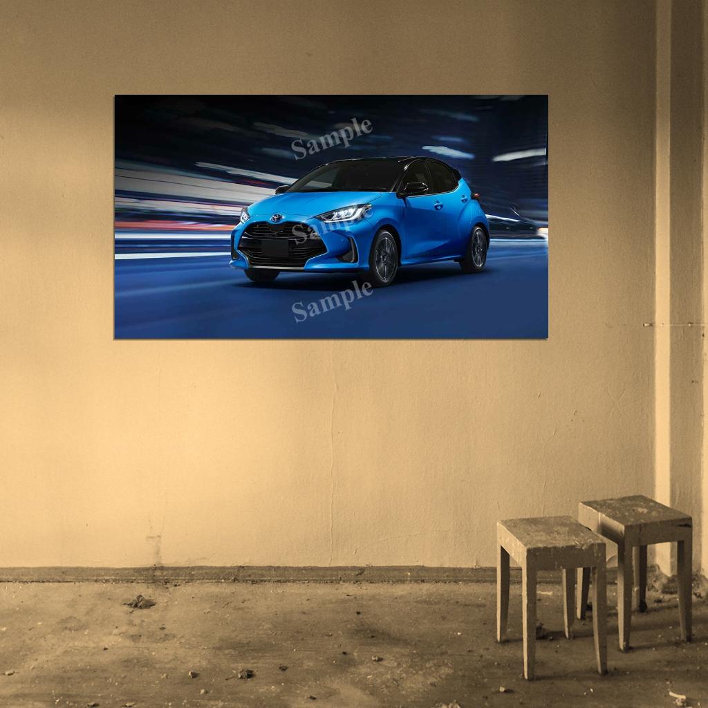 Yaris Hybrid 2020 High Res HD HQ Car Posters Home Decor Aesthetic Garage Man Cave For Men Boys Wall Art Poster