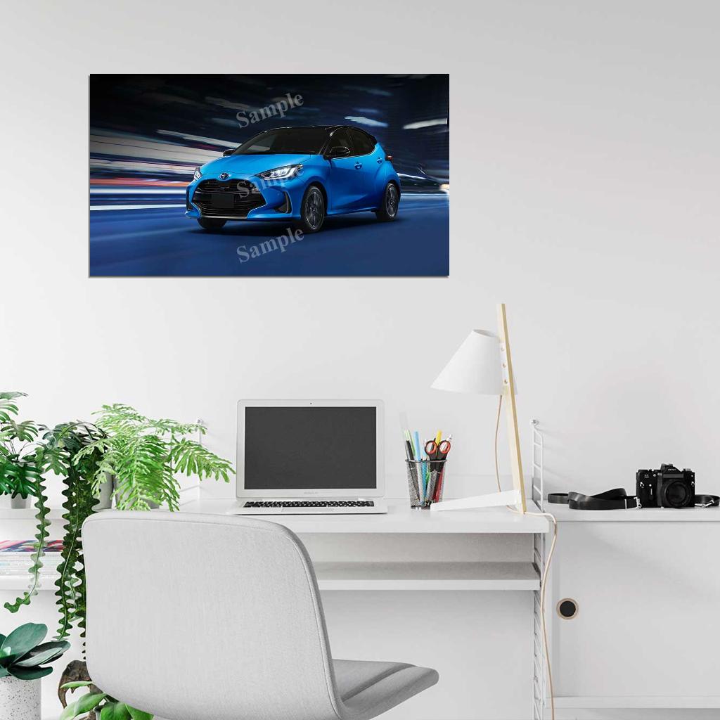 Yaris Hybrid 2020 High Res HD HQ Car Posters Home Decor Aesthetic Garage Man Cave For Men Boys Wall Art Poster