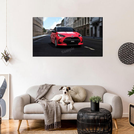 Yaris Hybrid 2020 High Res HD HQ Car Posters Home Decor Aesthetic Garage Man Cave For Men Boys Wall Art Poster
