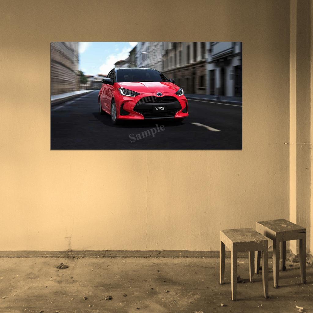 Yaris Hybrid 2020 High Res HD HQ Car Posters Home Decor Aesthetic Garage Man Cave For Men Boys Wall Art Poster