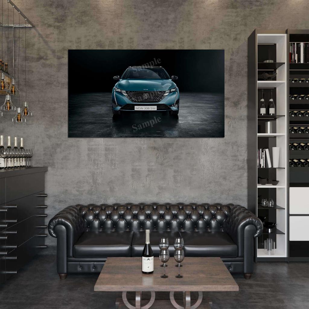 308 Sw Hybrid 2021 High Res HD HQ Car Posters Home Decor Aesthetic Garage Man Cave For Men Boys Wall Art Poster
