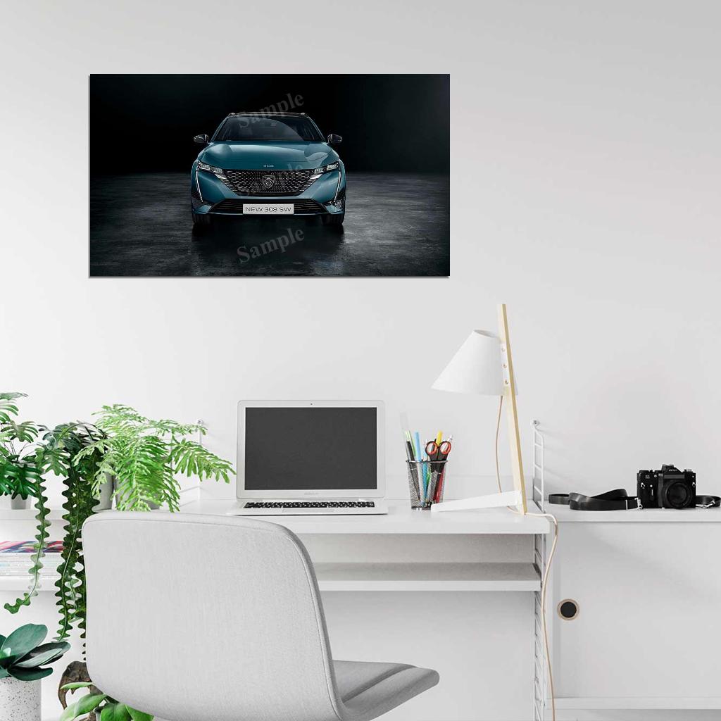 308 Sw Hybrid 2021 High Res HD HQ Car Posters Home Decor Aesthetic Garage Man Cave For Men Boys Wall Art Poster