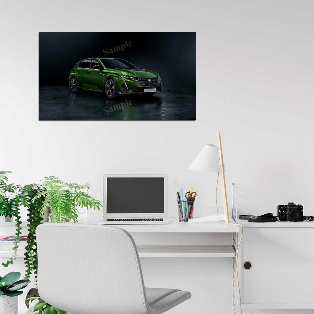 308 Hybrid 2021 High Res HD HQ Car Posters Home Decor Aesthetic Garage Man Cave For Men Boys Wall Art Poster