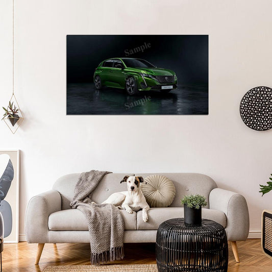 308 Hybrid 2021 High Res HD HQ Car Posters Home Decor Aesthetic Garage Man Cave For Men Boys Wall Art Poster
