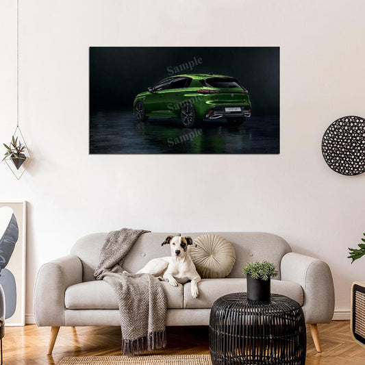 308 Hybrid 2021 High Res HD HQ Car Posters Home Decor Aesthetic Garage Man Cave For Men Boys Wall Art Poster