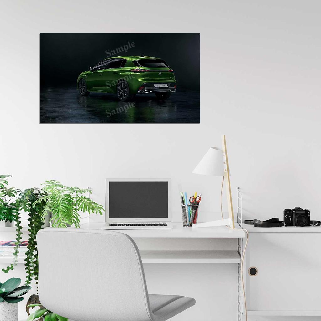 308 Hybrid 2021 High Res HD HQ Car Posters Home Decor Aesthetic Garage Man Cave For Men Boys Wall Art Poster